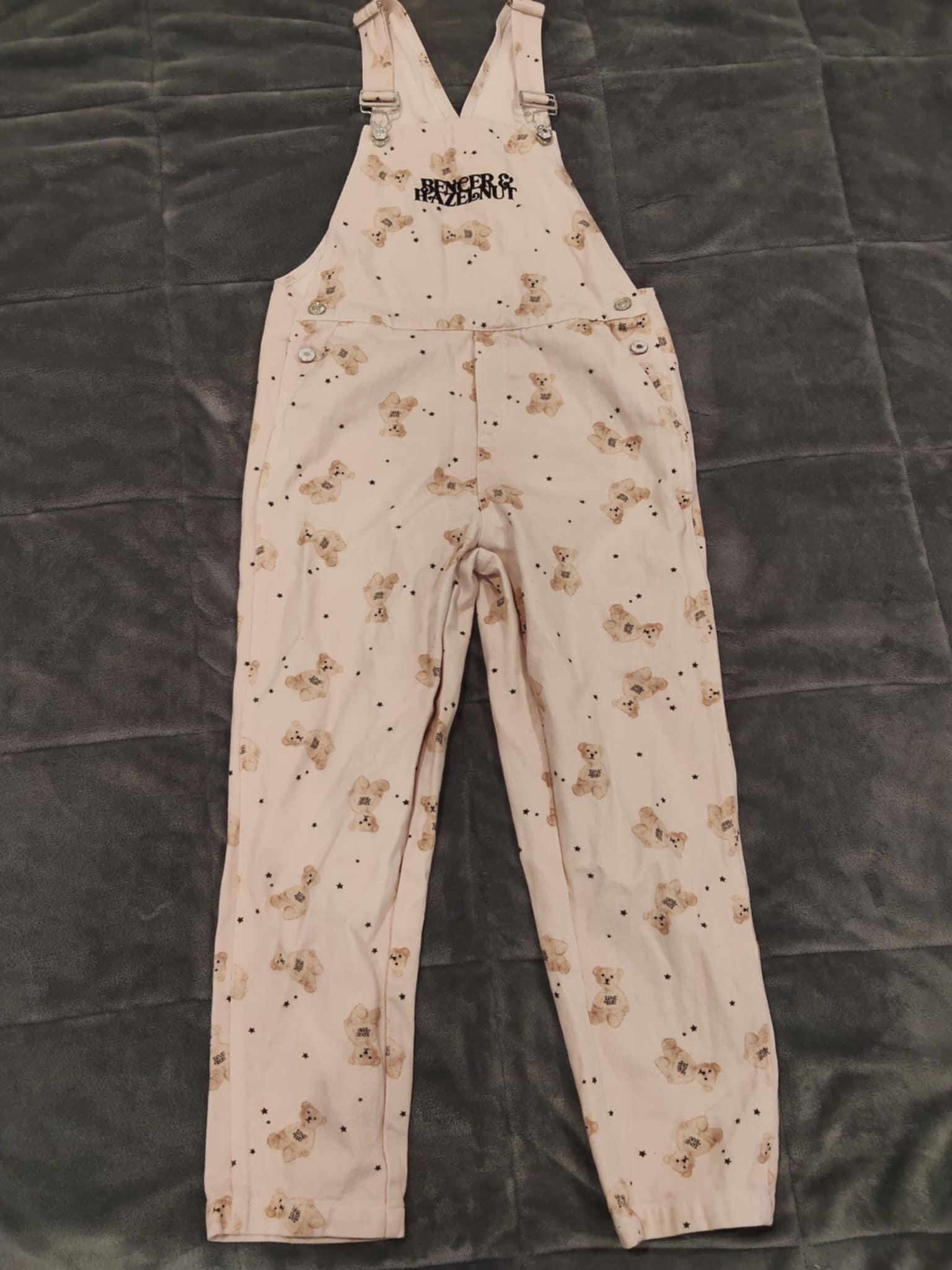 BENCER & HAZELNUT overalls size 8 girls teddy