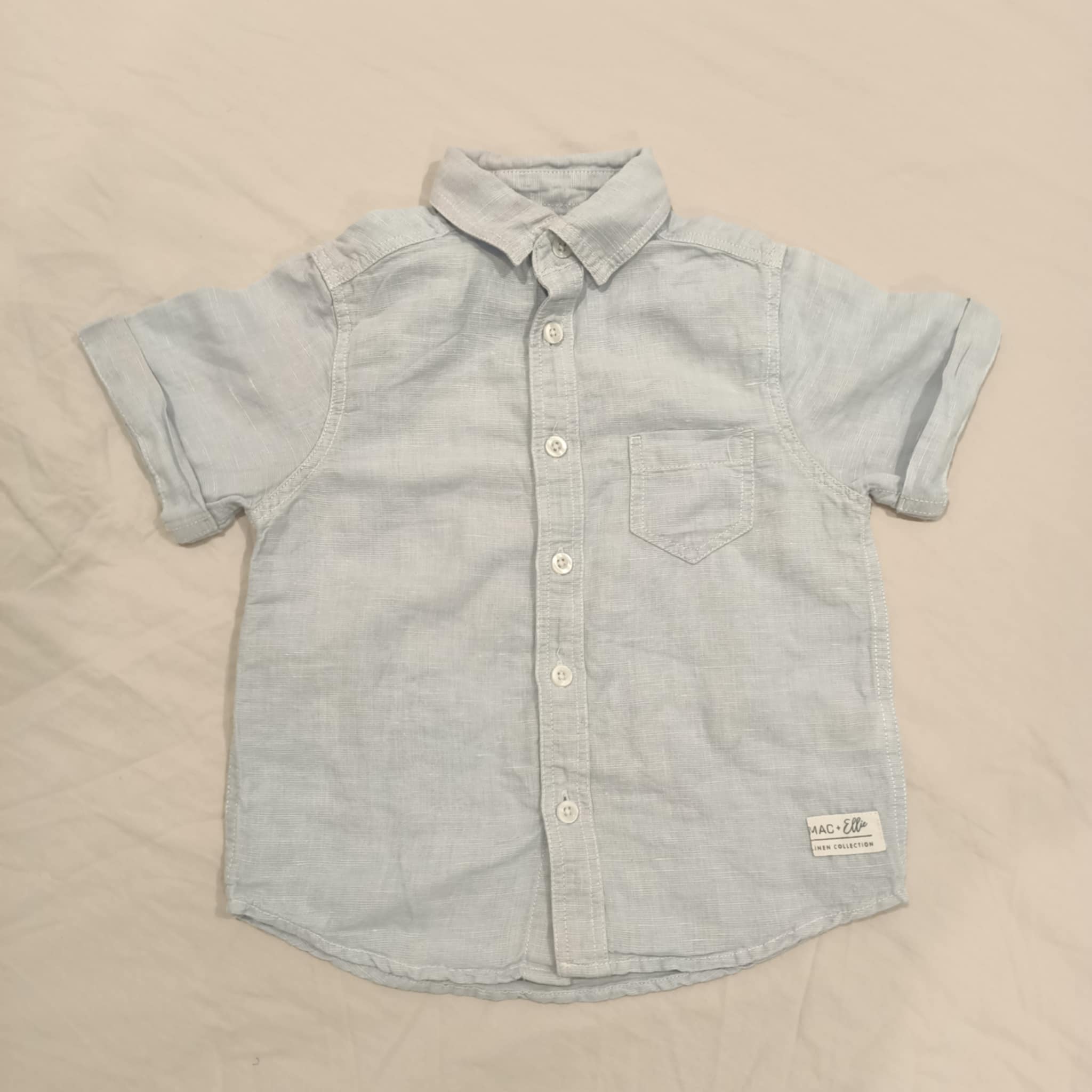 MAC+ ELLIE shirt size 4 boys Linen blend short sleeve
