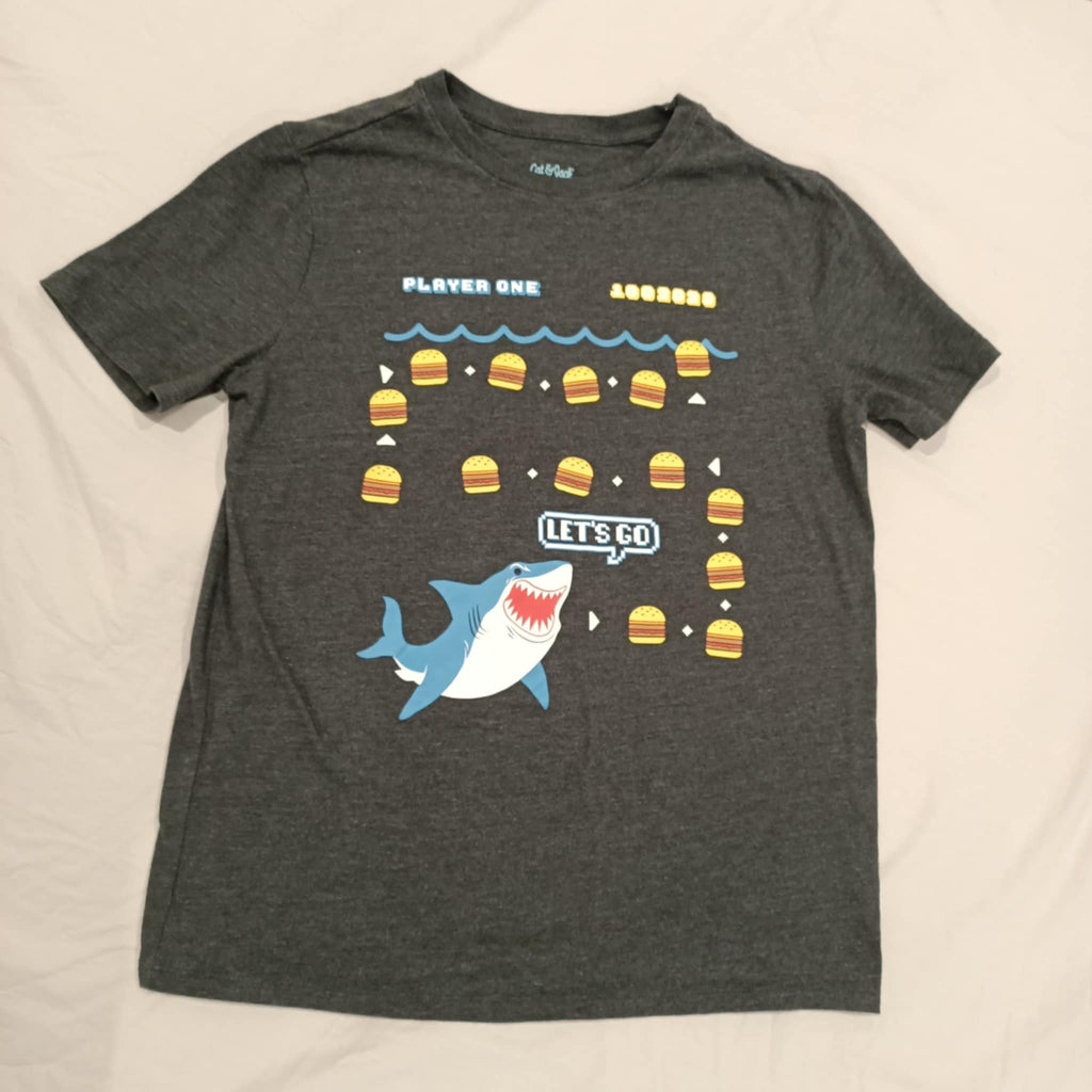 CAT & JACK tee size 14 boys short sleeve Shark