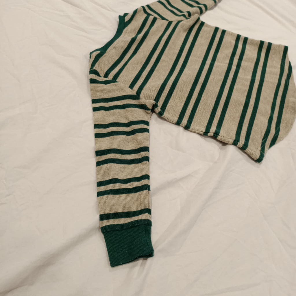 MAC + ELLIE top size 4 boys waffle long sleeve green stripes