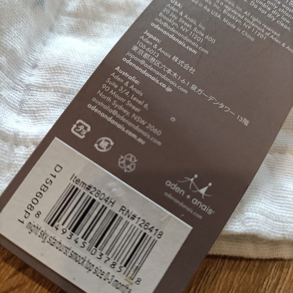 *NEW ADEN + ANAIS muslin smock top baby girls size 0-3m BNWT