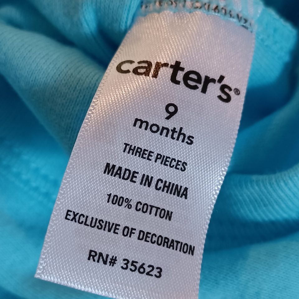 *NEW Carter's baby bodysuit size 9m girls blue short sleeve cupcake BNWT