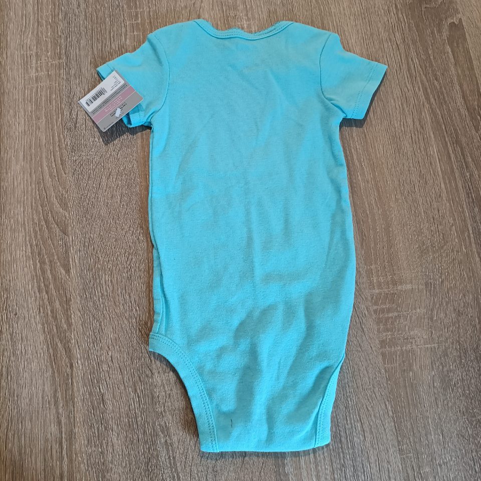 *NEW Carter's baby bodysuit size 9m girls blue short sleeve cupcake BNWT