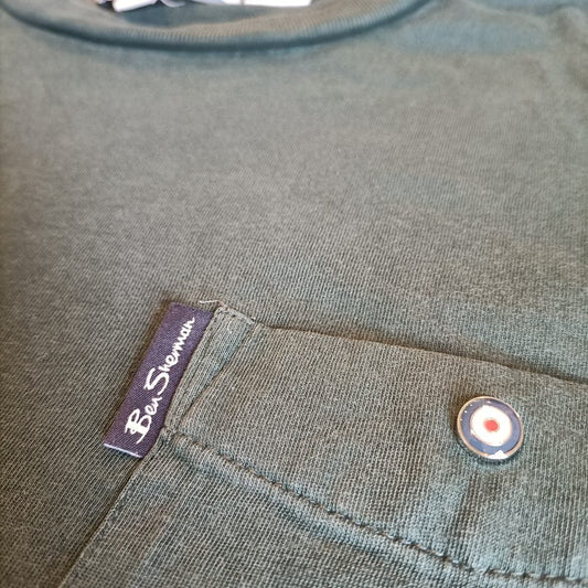 BEN SHERMAN tee size S mens short sleeve dark green