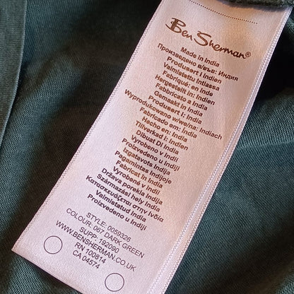 BEN SHERMAN tee size S mens short sleeve dark green