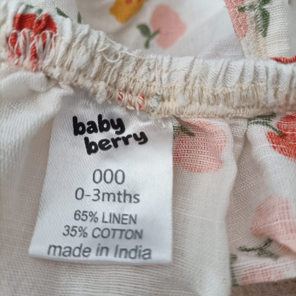 Linen Overalls romper size 0-3m baby girls Baby Berry