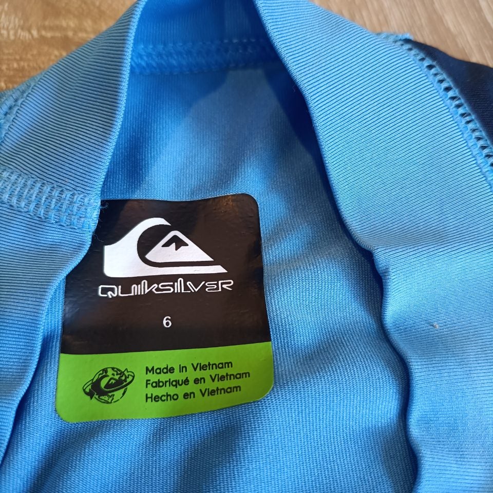 QUIKSILVER swim top size 6 boys long sleeve blue