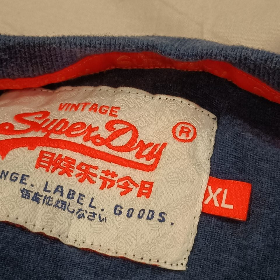SUPERDRY tee size XL mens navy short sleeve