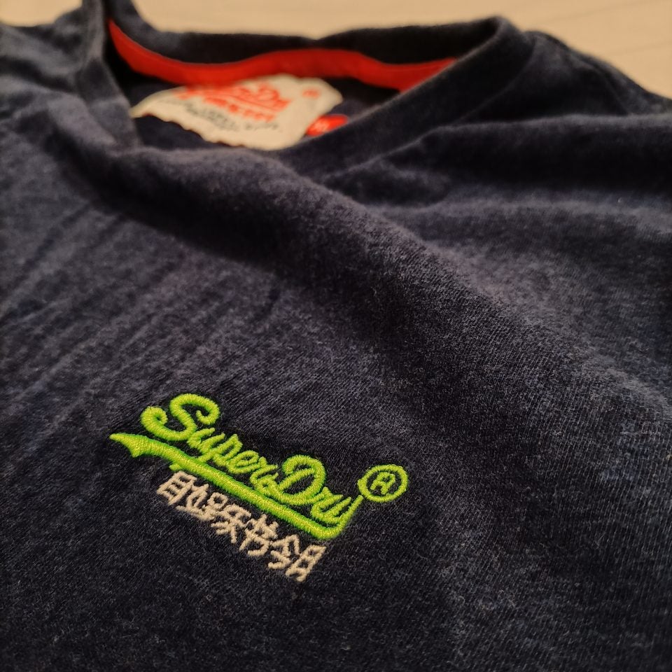 SUPERDRY tee size XL mens navy short sleeve