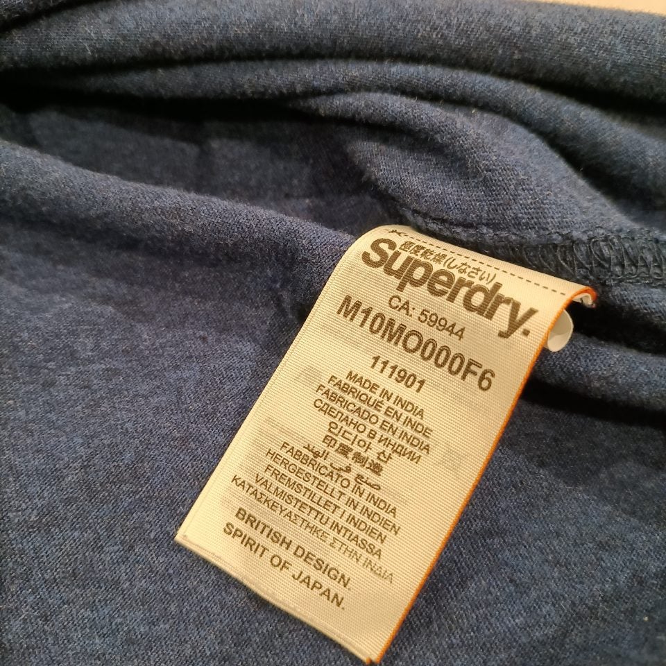SUPERDRY tee size XL mens navy short sleeve