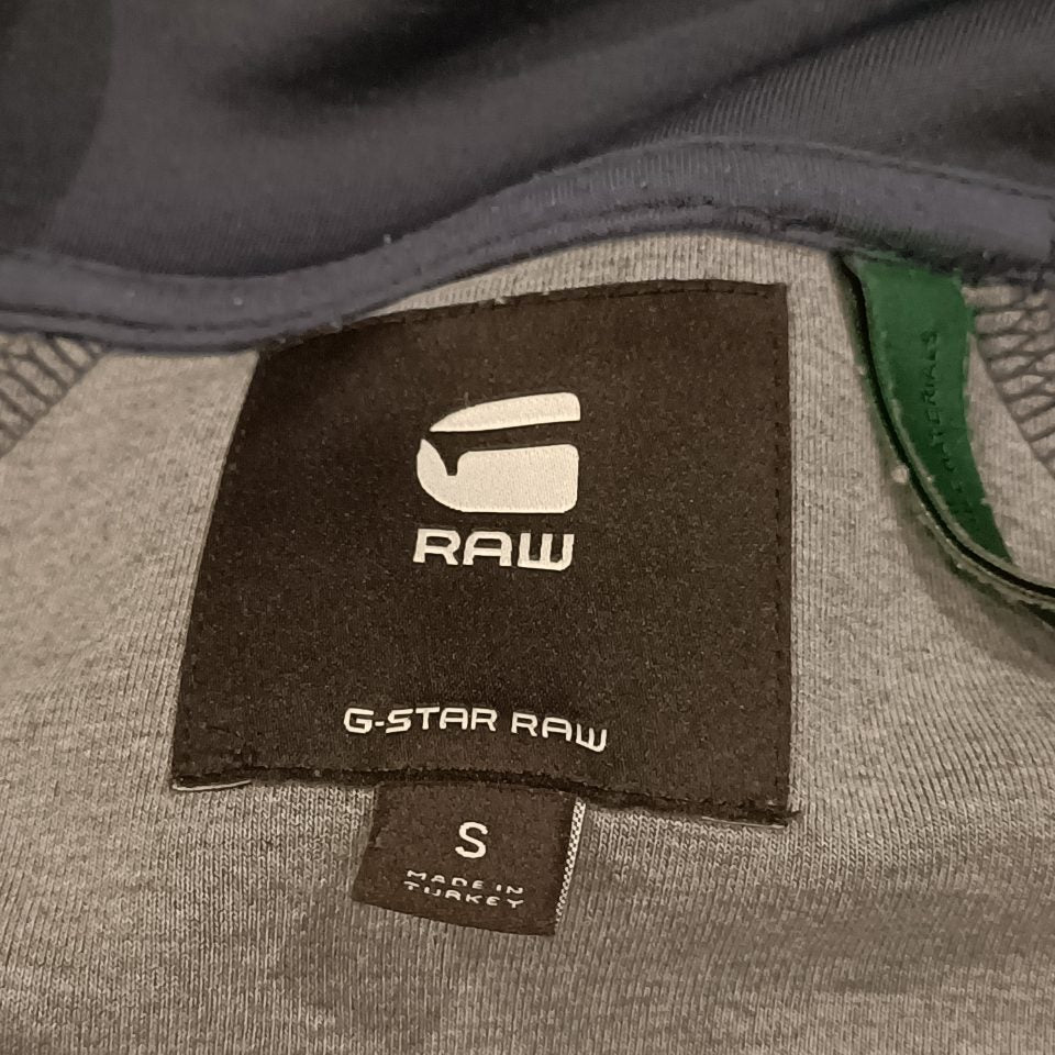 G-STAR RAW stripe slim funnel zip thru sweater size S womens navy