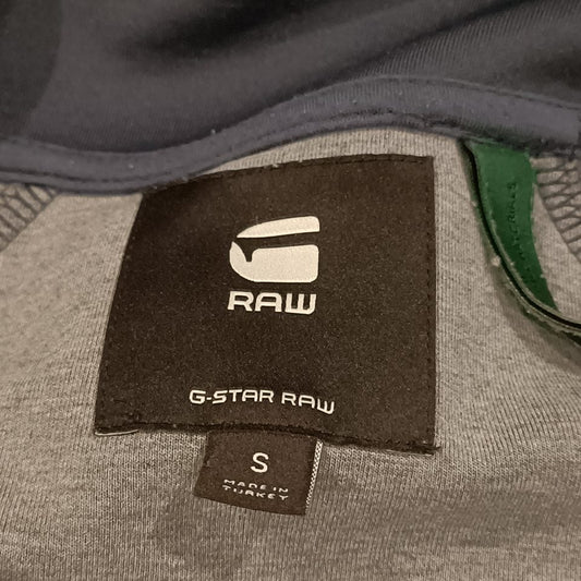 G-STAR RAW stripe slim funnel zip thru sweater size S womens navy