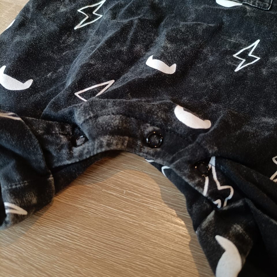 KAPOW KIDS overalls size 1 boys washed black