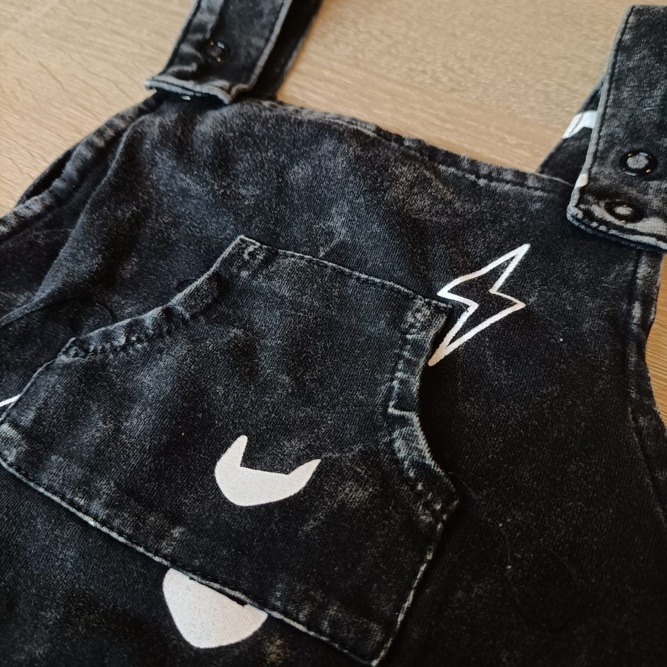 KAPOW KIDS overalls size 1 boys washed black