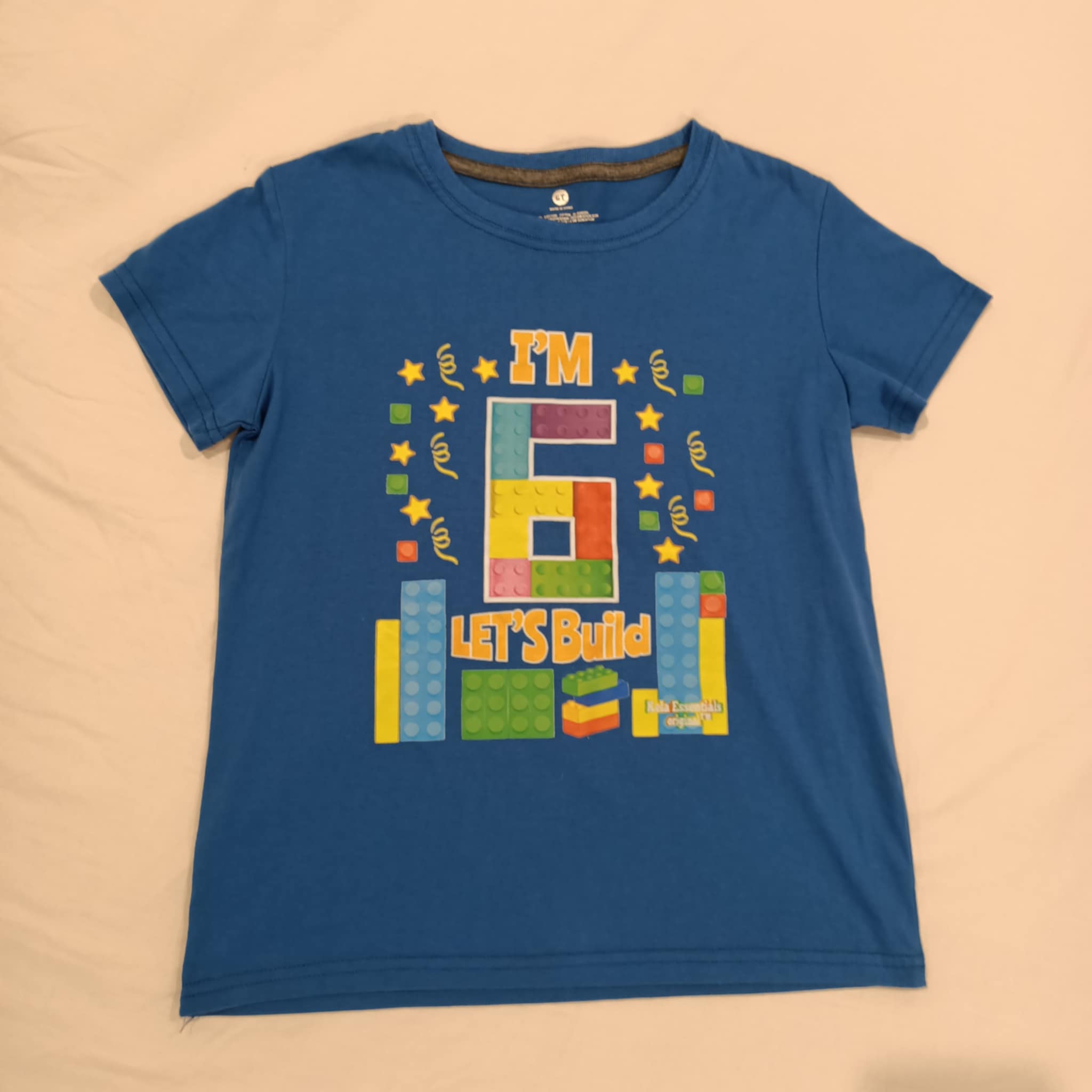 6th Birthday tee size 6 boys Let's Build