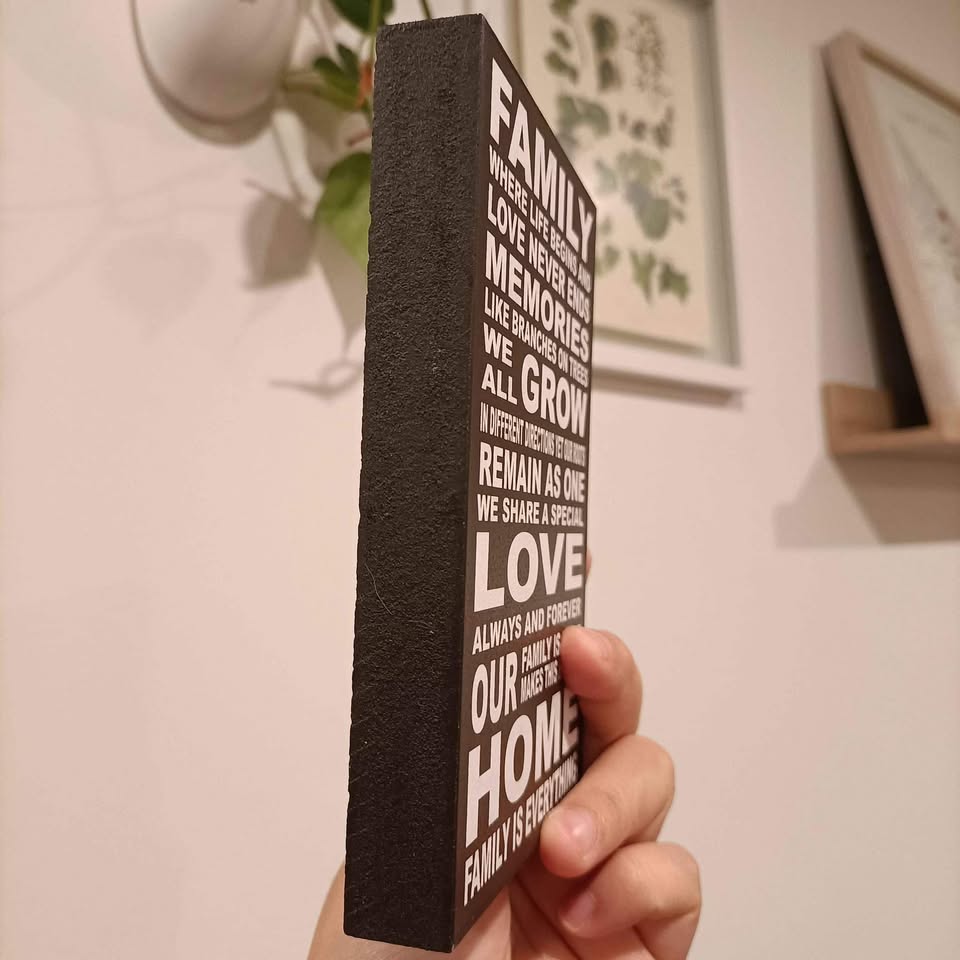 Family sign wooden block Made in NZ