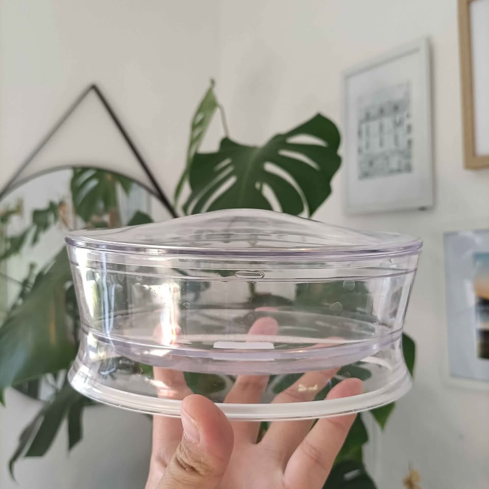 BODUM Parma clear plastic cheese box lid 15cm parmesan Danish design Jorgensen