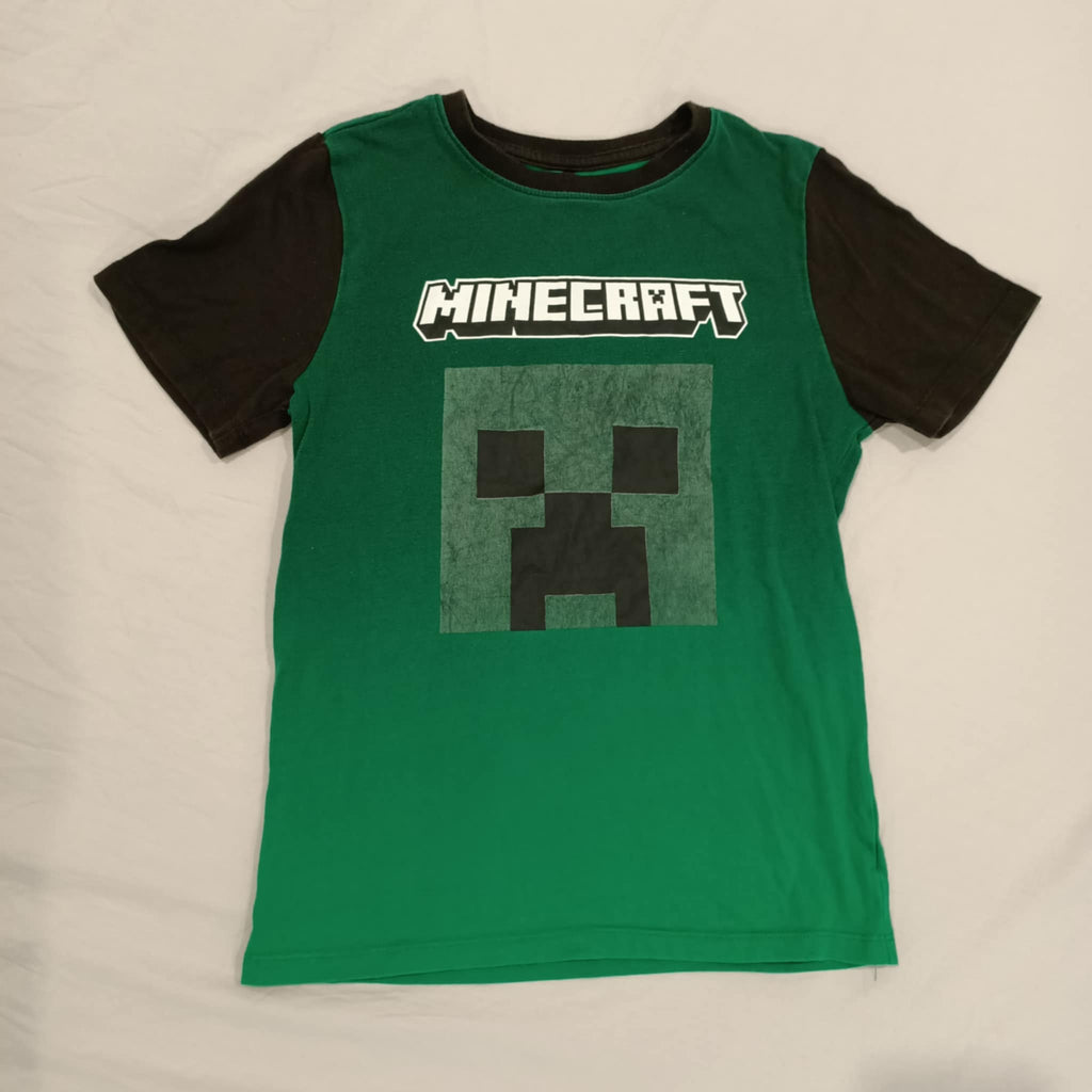 MINECRAFT tee size 10 boys black/green short sleeve