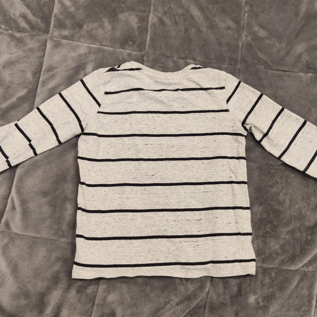 SEED top size 6 long sleeve stripes embroidered logo