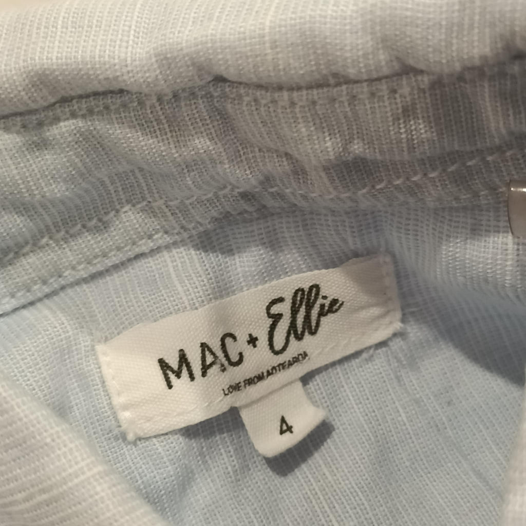 MAC+ ELLIE shirt size 4 boys Linen blend short sleeve