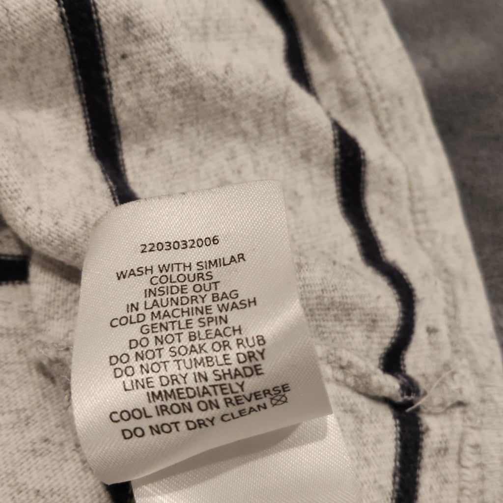 SEED top size 6 long sleeve stripes embroidered logo
