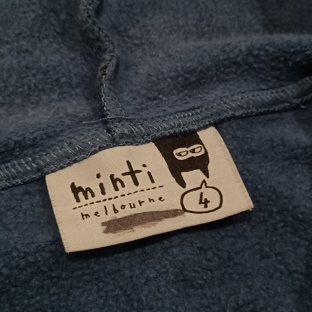 MINTI zip hoodie size 4 boys blue/black