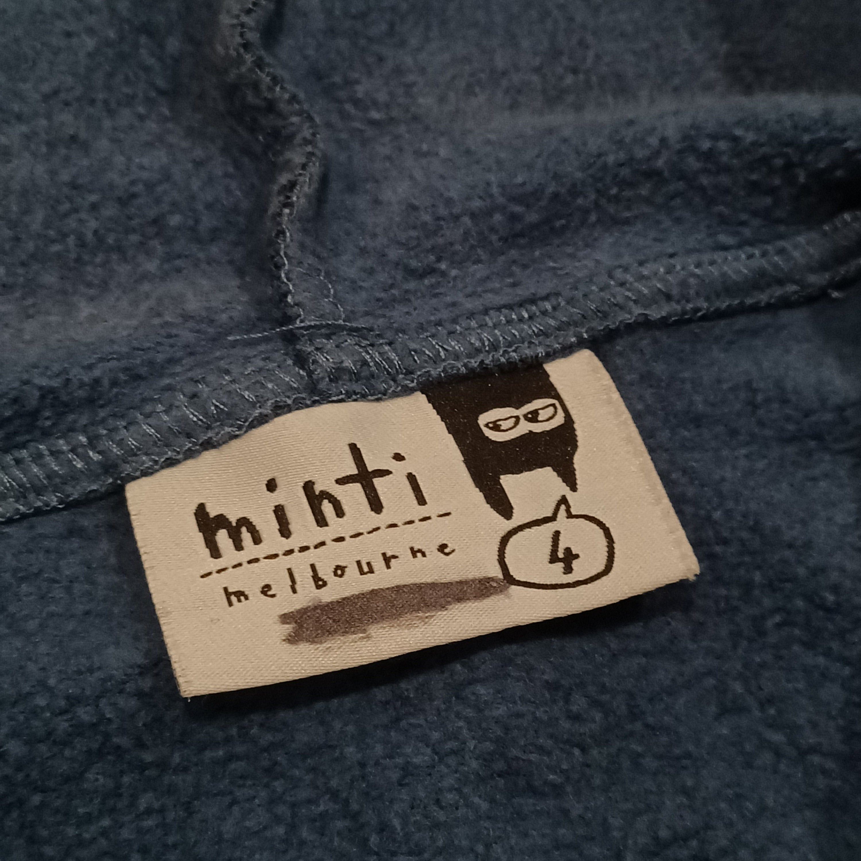 MINTI zip hoodie size 4 boys blue/black