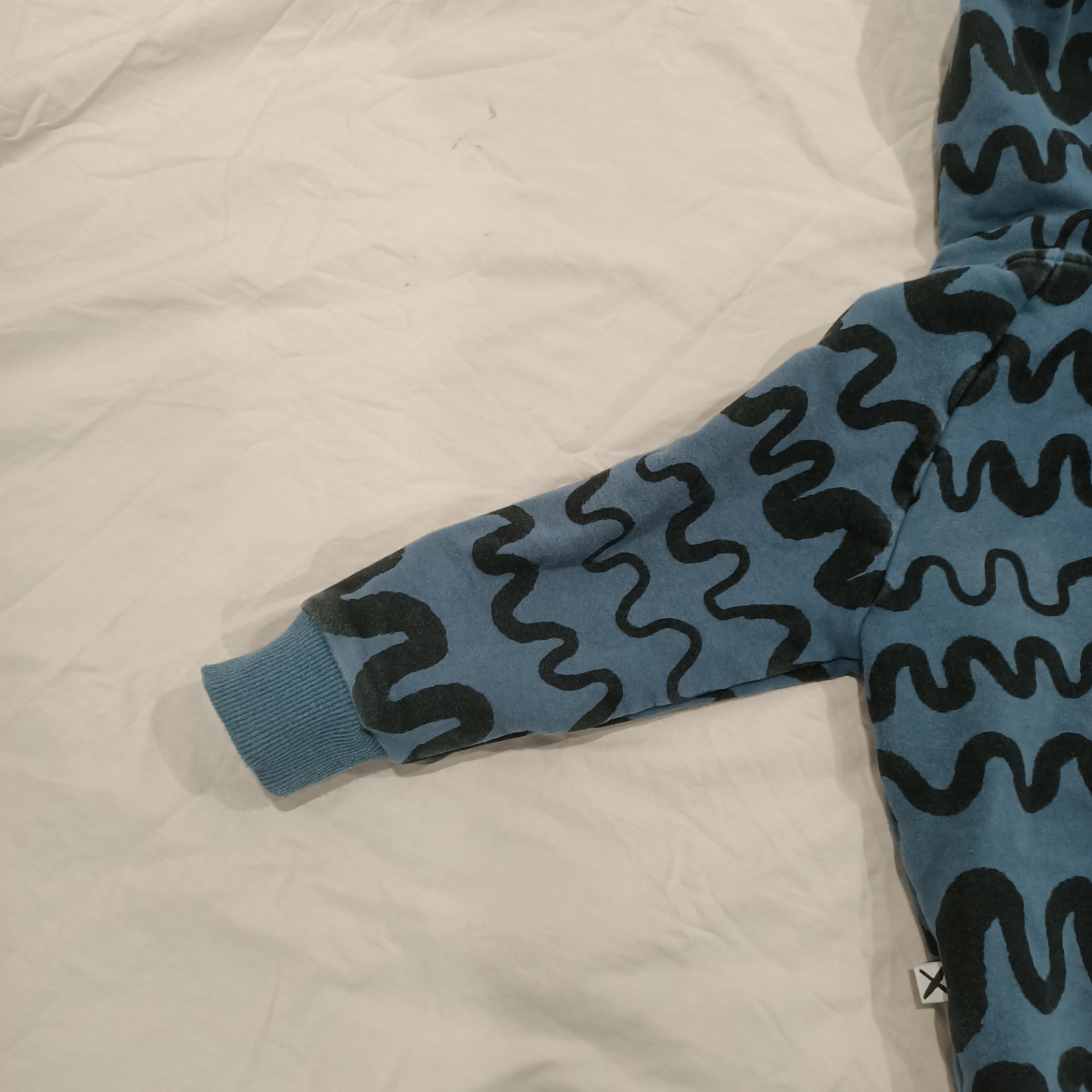 MINTI zip hoodie size 4 boys blue/black