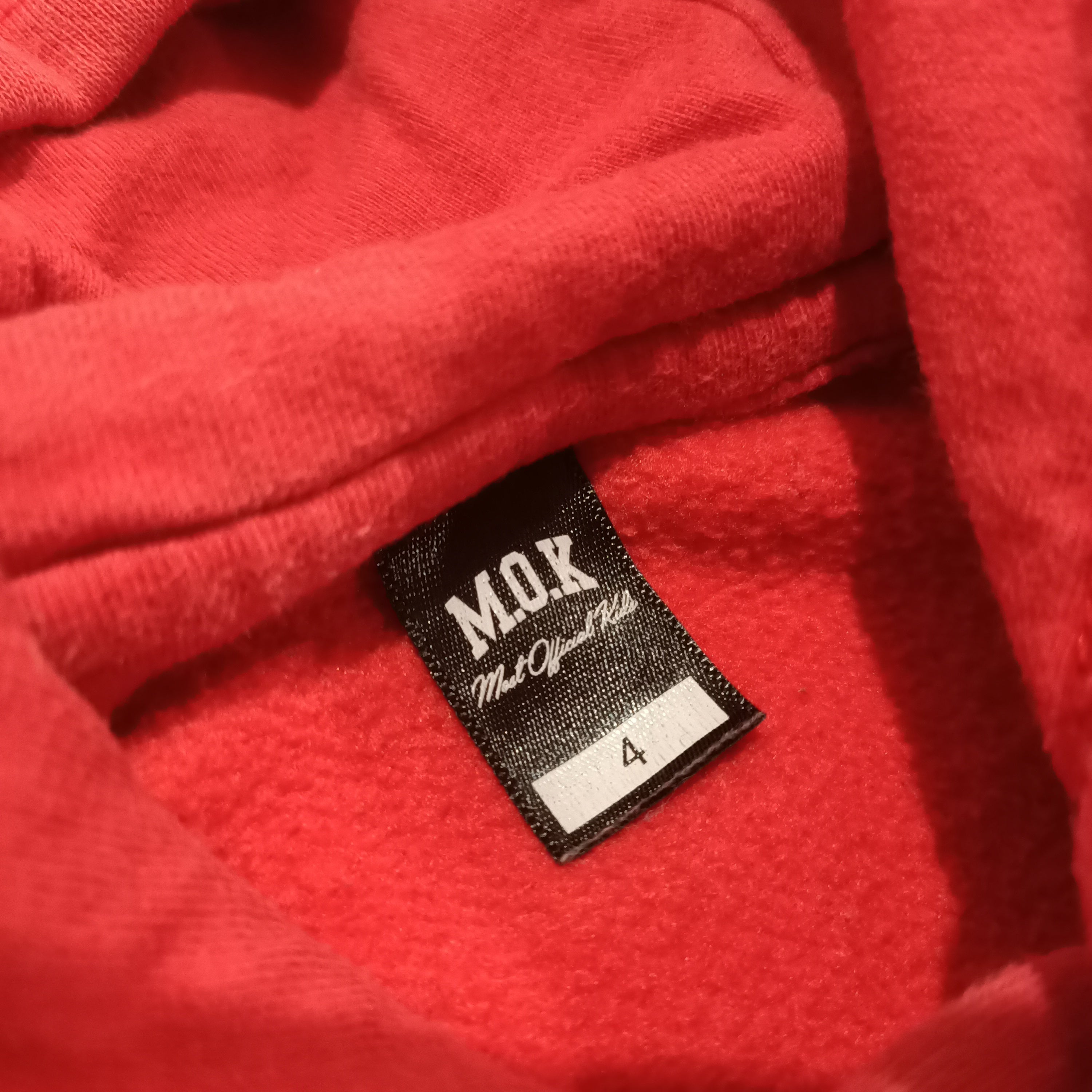 M.O.K hoodie size 4 boys Most Official Kids red