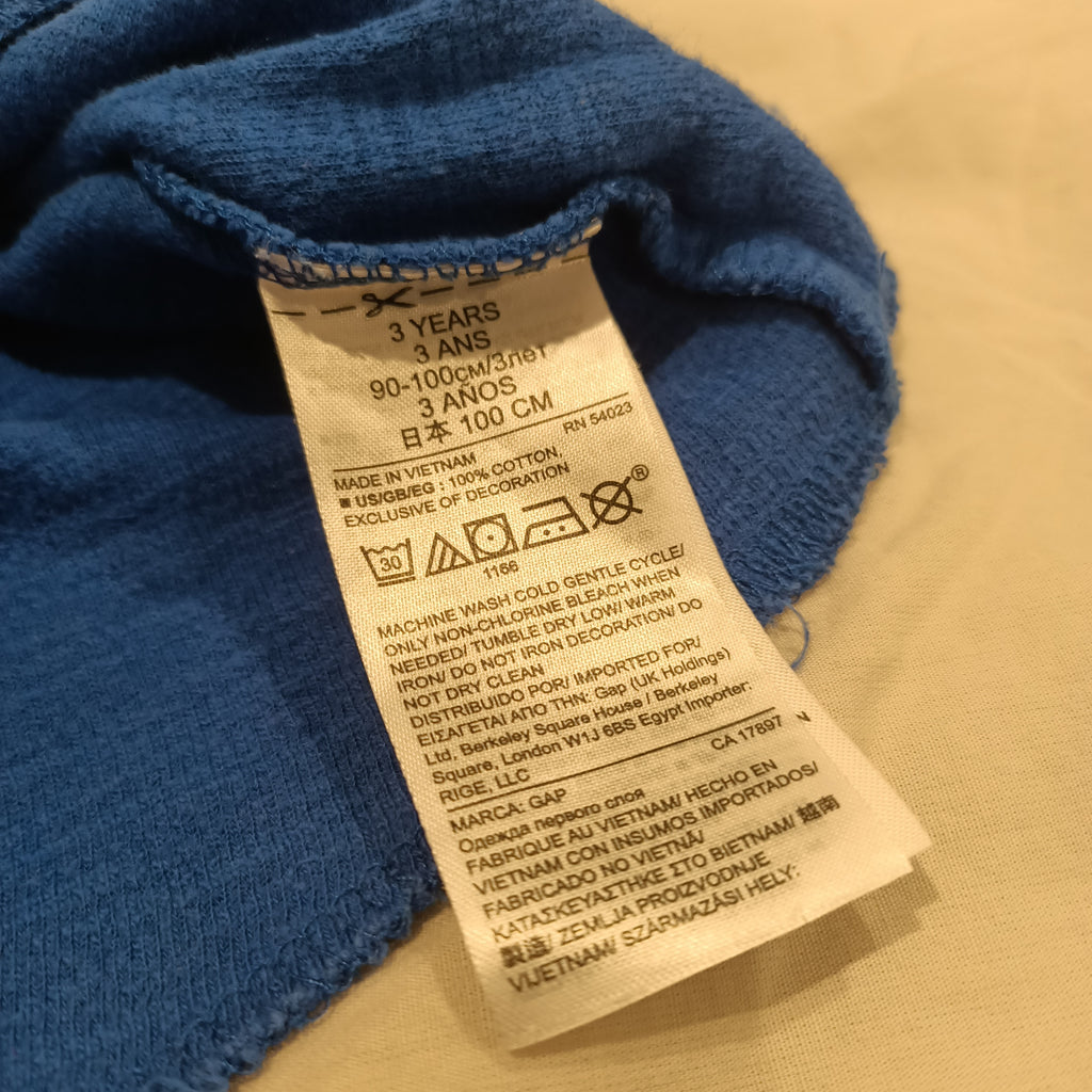 GAP top size 3 boys blue long sleeve