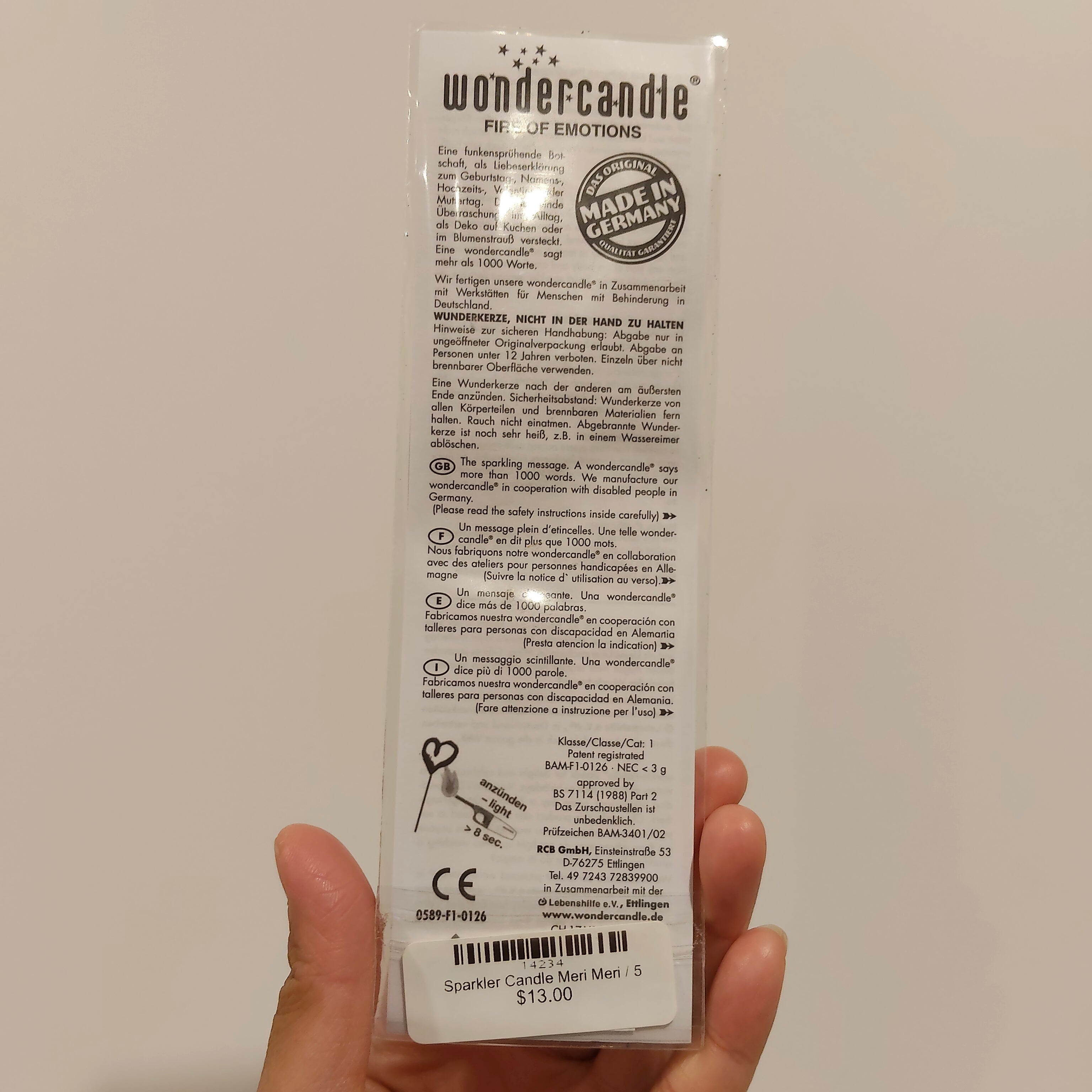 *NEW MERI MERI Sparkler Candle number 5