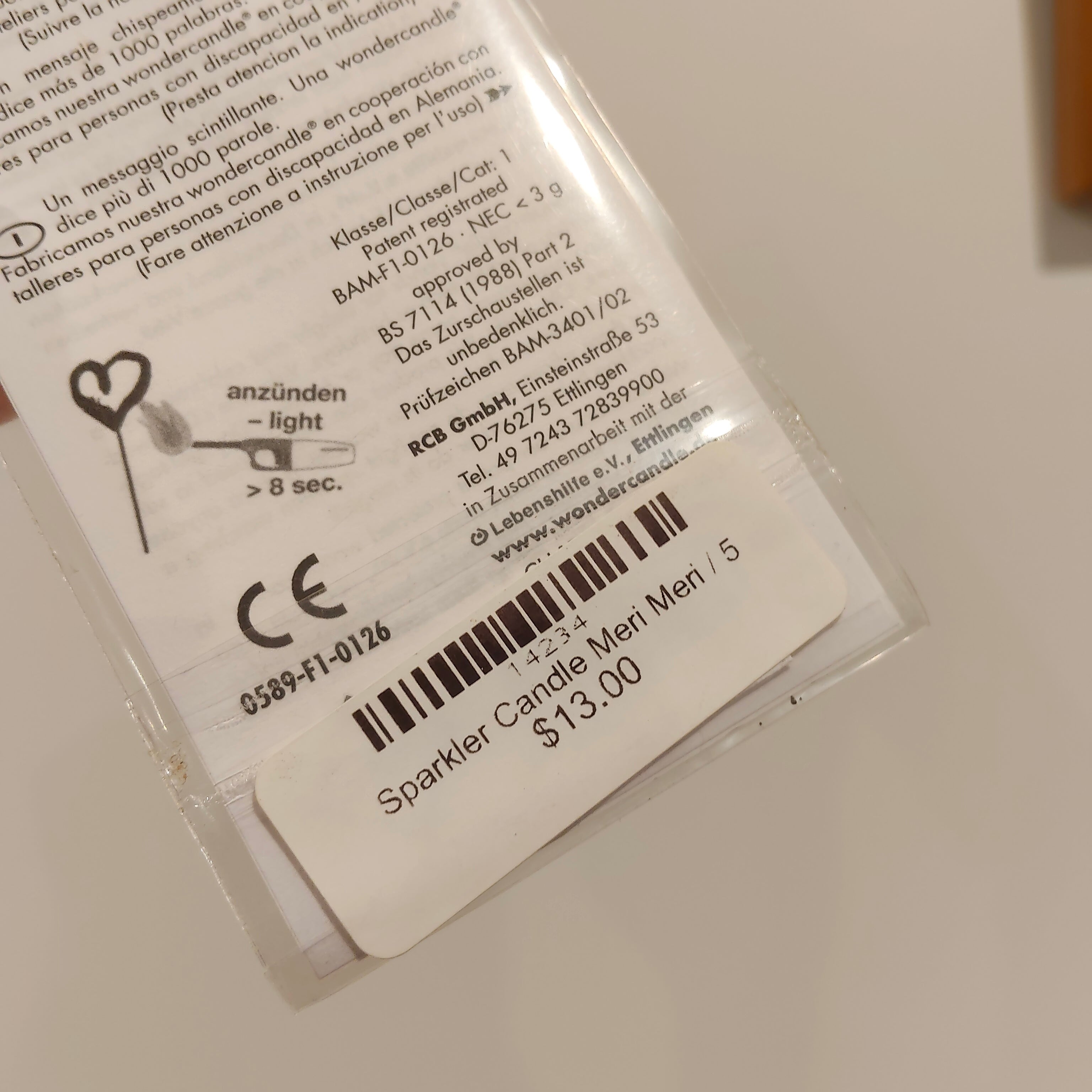 *NEW MERI MERI Sparkler Candle number 5