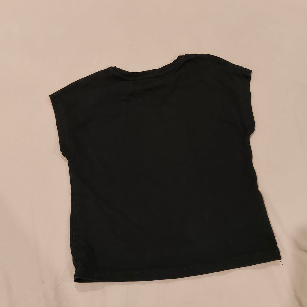 COUNTRY ROAD top size 2 girls black short sleeve