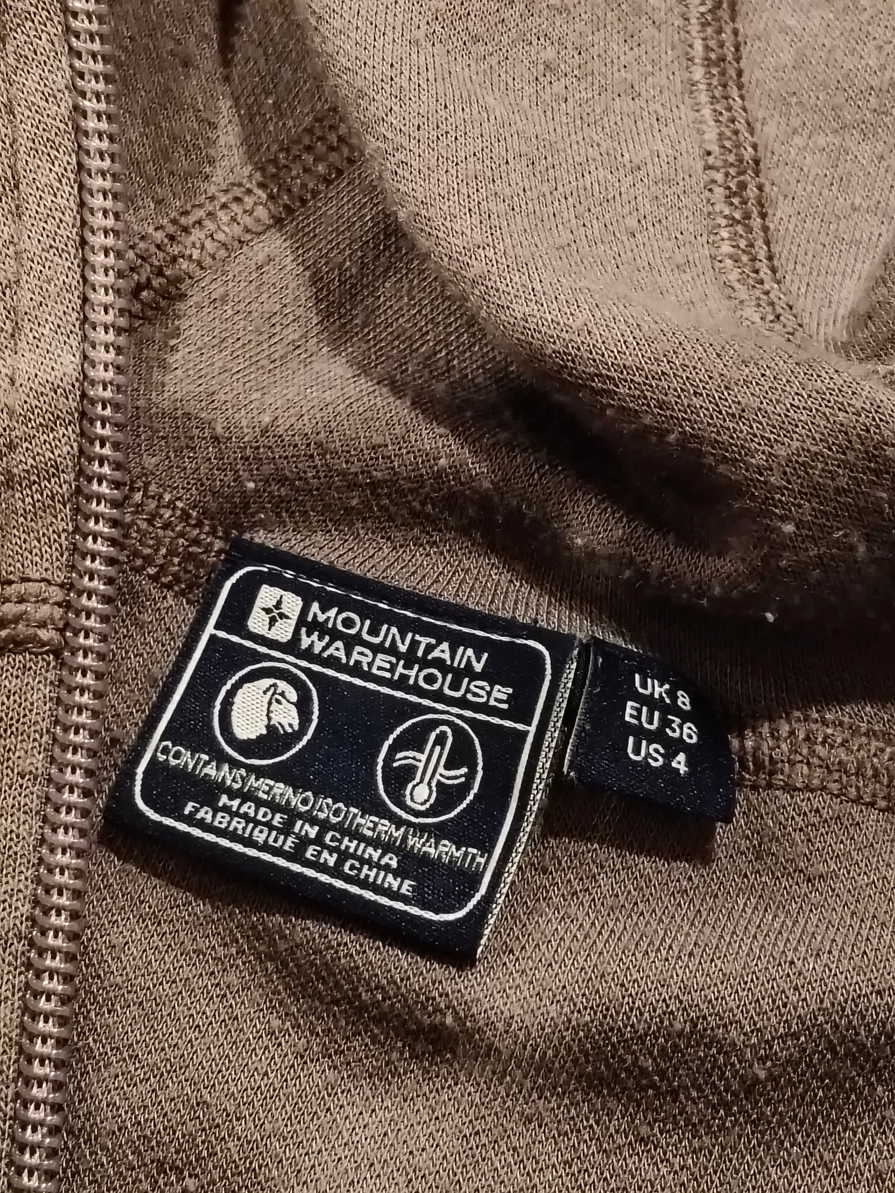 MOUNTAIN WAREHOUSE Merino Blend zip hoodie size 8 Women grey