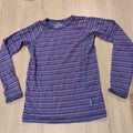 KATHMANDU 100% Merino top size 10yrs kids unisex - purple stripes