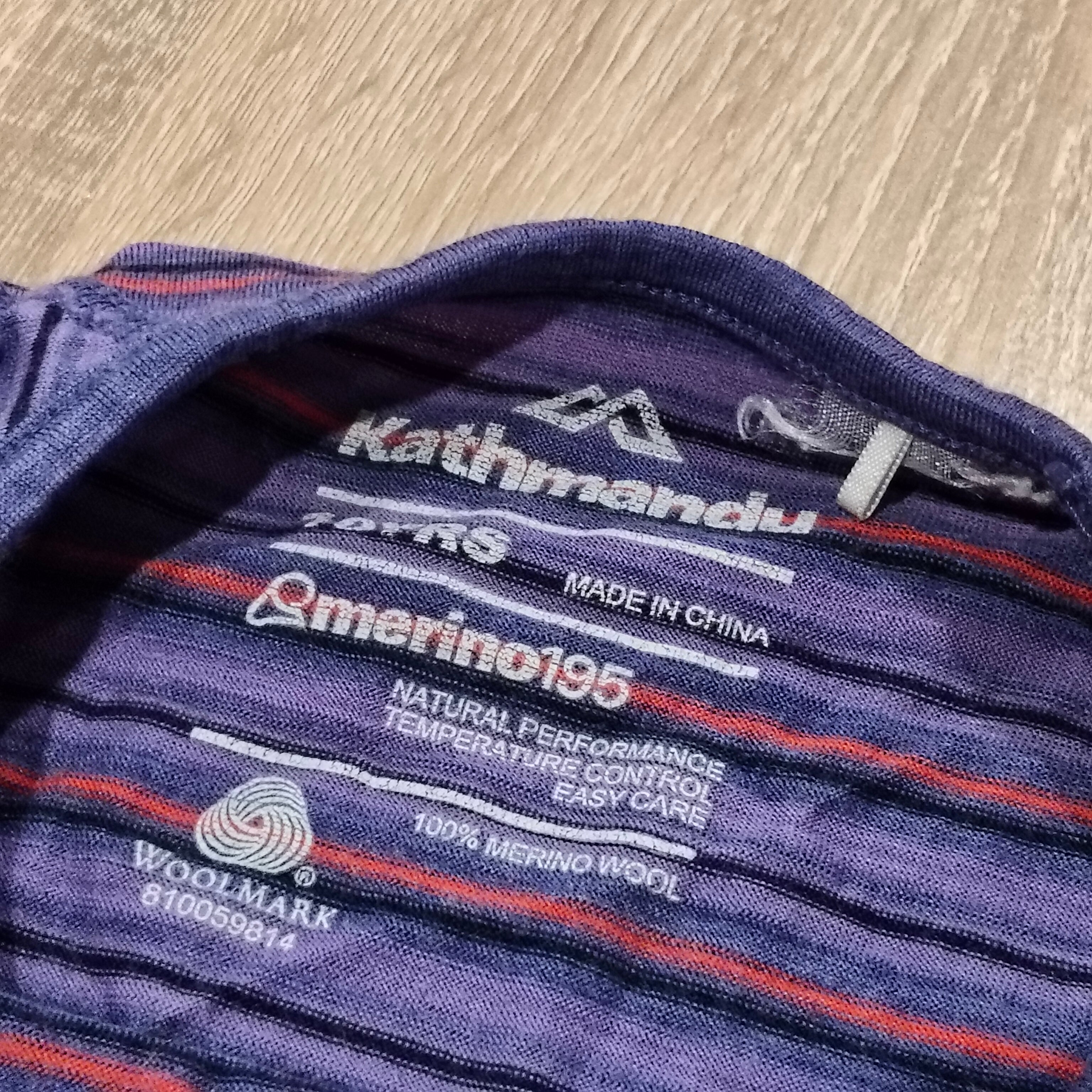 KATHMANDU 100% Merino top size 10yrs kids unisex - purple stripes