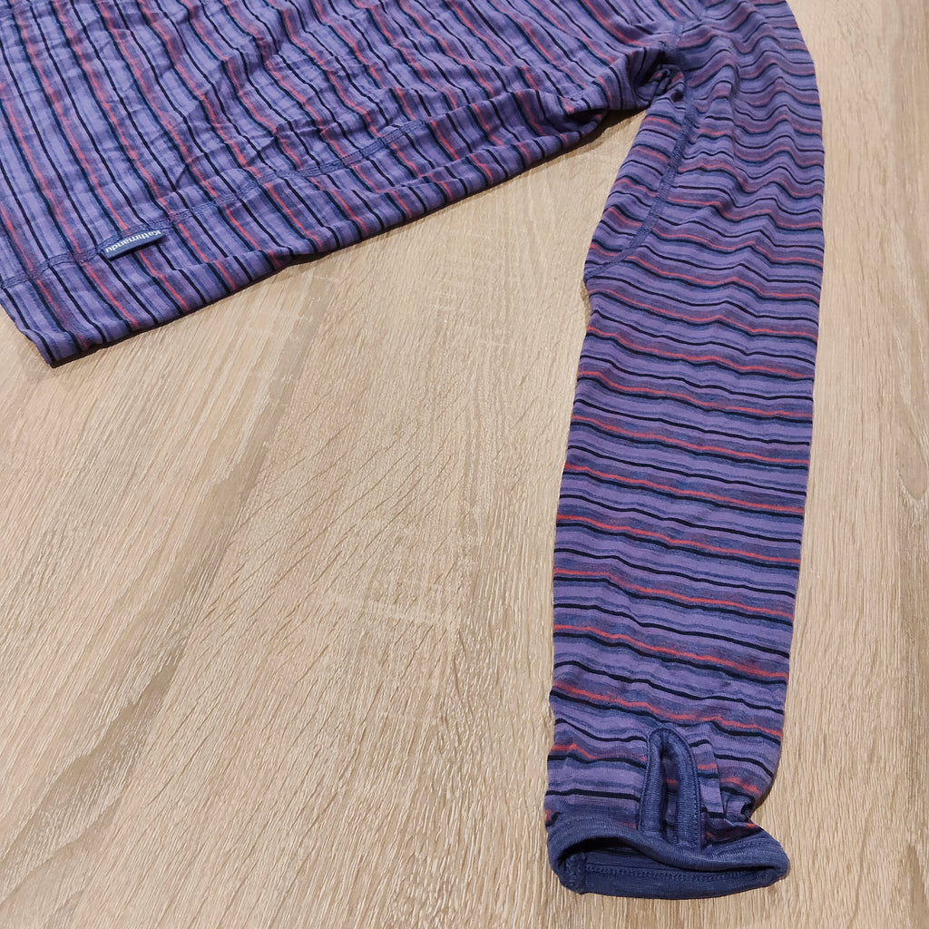 KATHMANDU 100% Merino top size 10yrs kids unisex - purple stripes