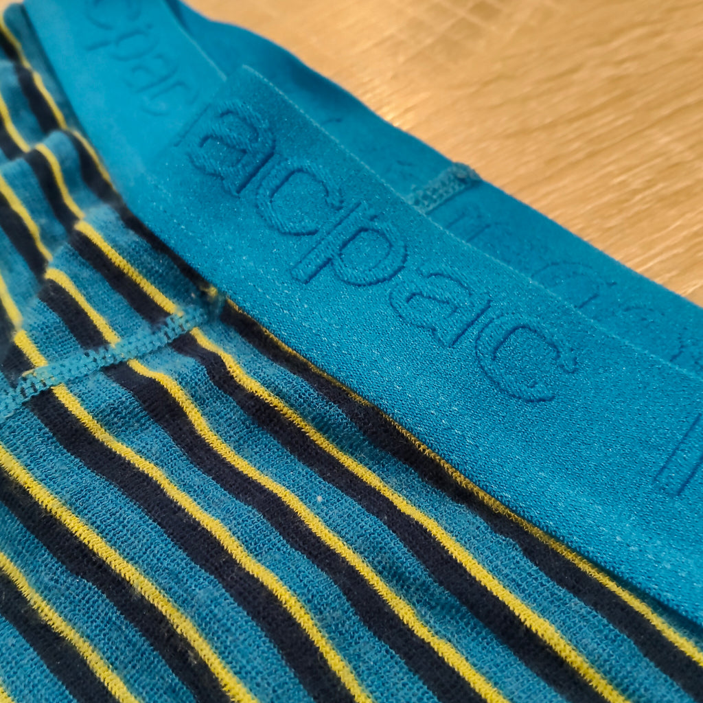 MACPAC 100% Merino leggings size 10y unisex kids - blue stripes