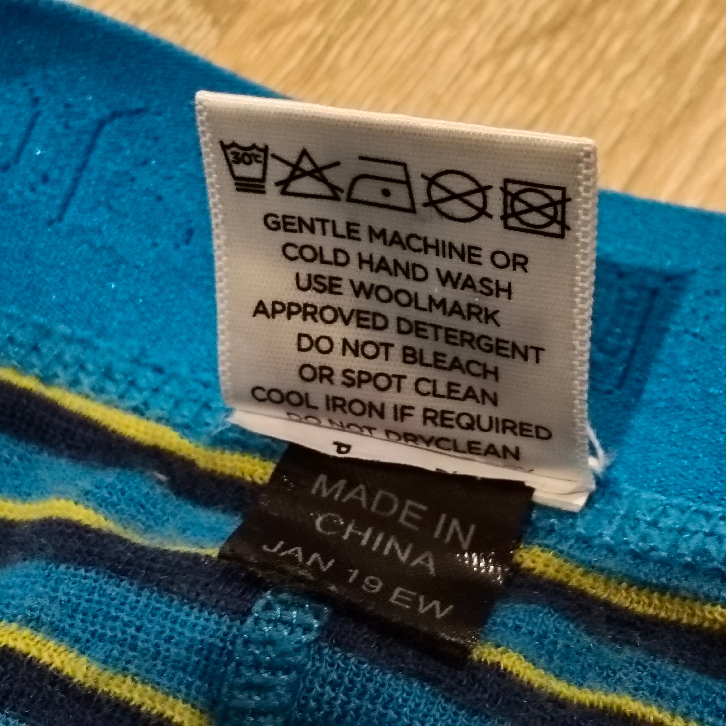 MACPAC 100% Merino leggings size 10y unisex kids - blue stripes