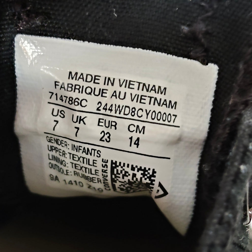 CONVERSE shoes size 7 - 14cm (2-2.5 yrs) black