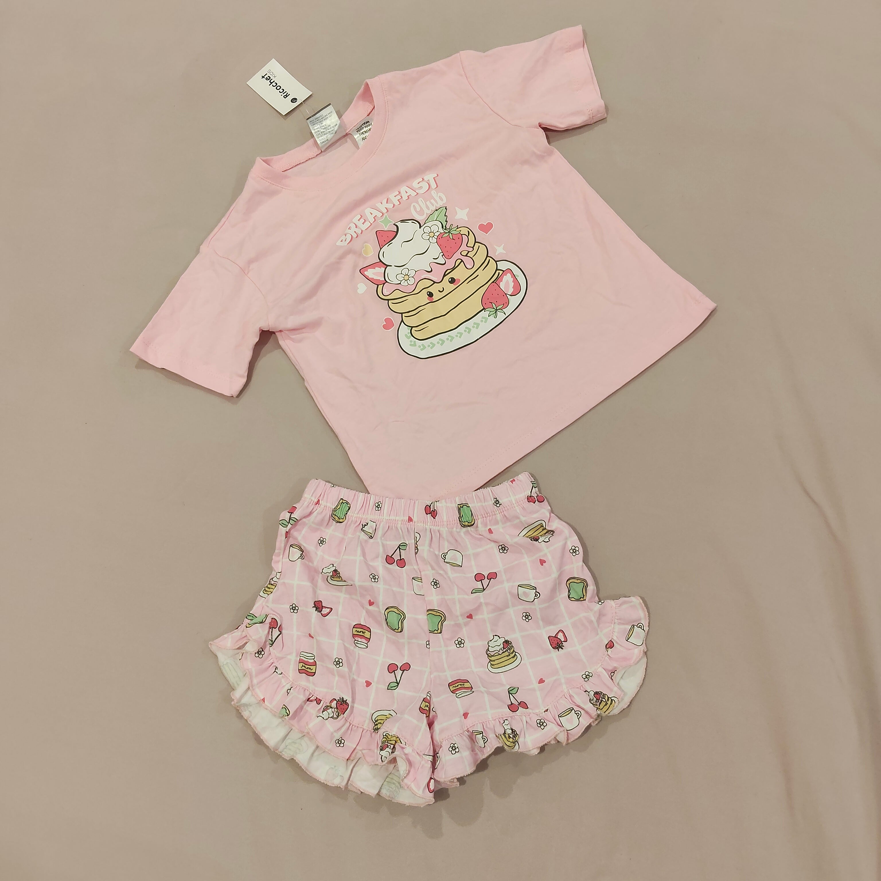 NEW Breakfast Club pyjama set size 3 Ricochet pink