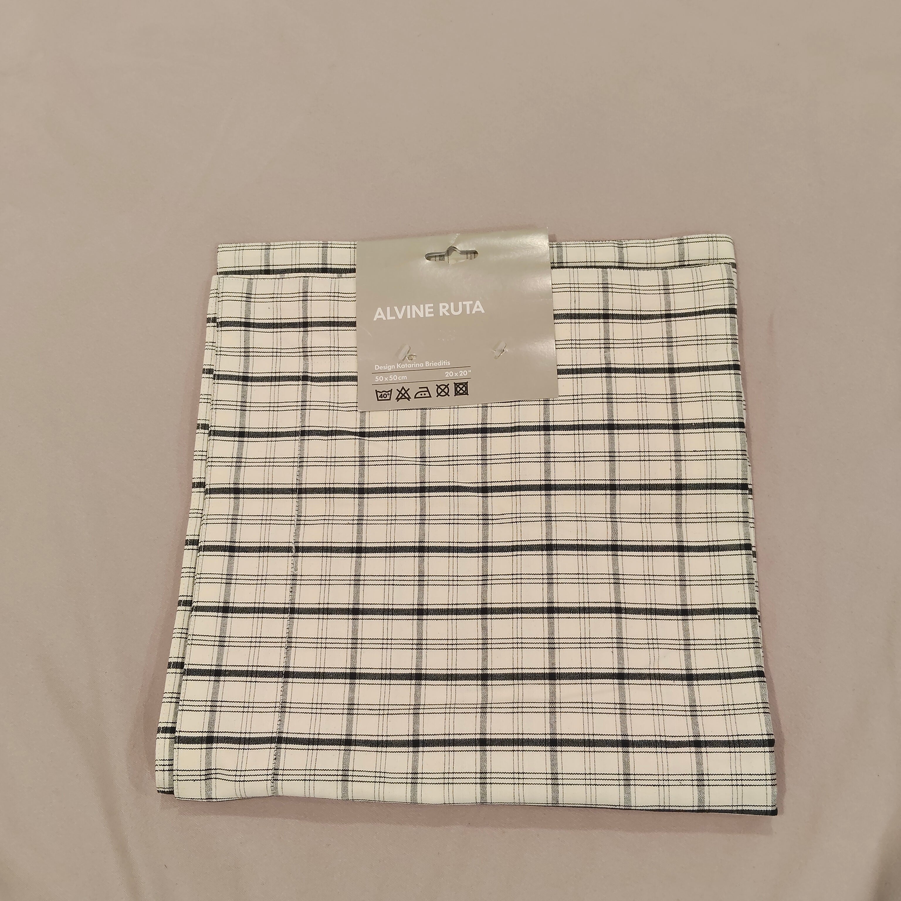 NEW IKEA Alvine Ruta euro cushion cover 50x50cm checkered BNWT