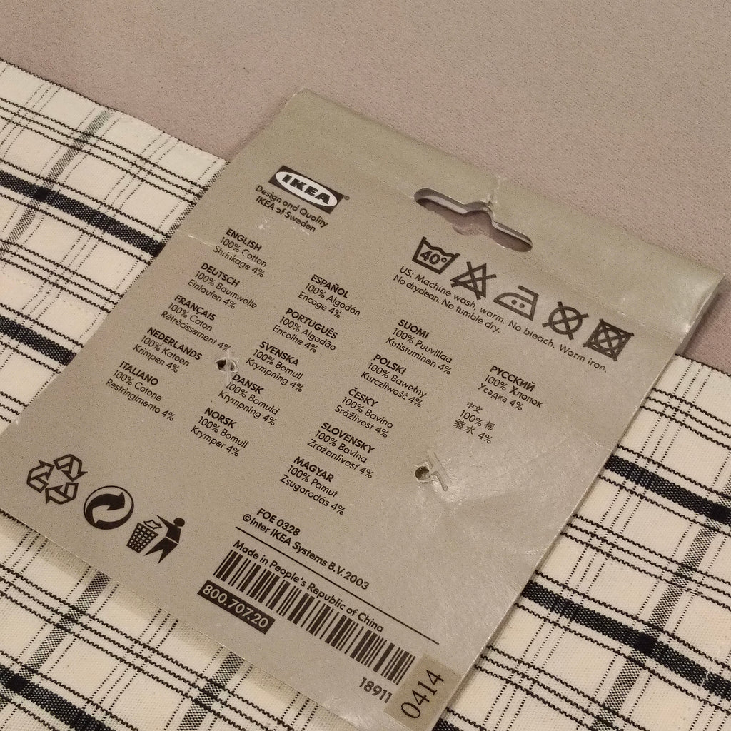 NEW IKEA Alvine Ruta euro cushion cover 50x50cm checkered BNWT
