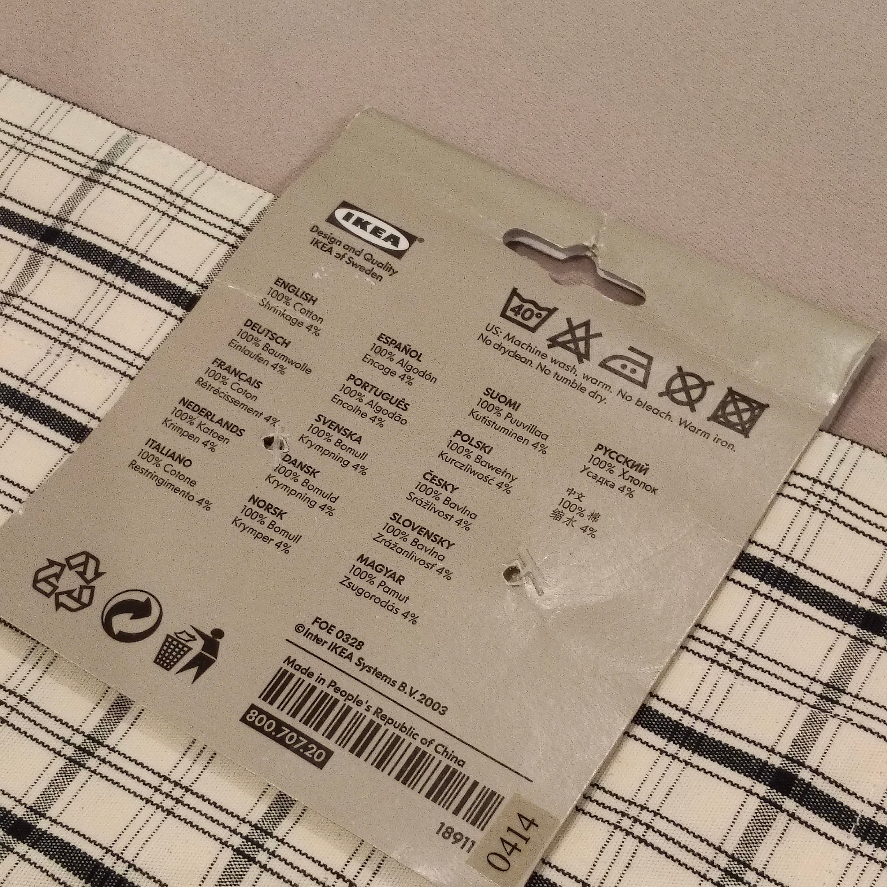 NEW IKEA Alvine Ruta euro cushion cover 50x50cm checkered BNWT