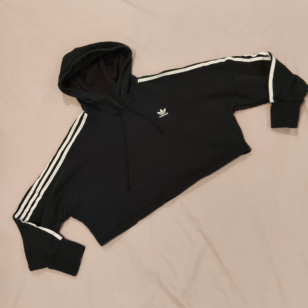 ADIDAS crop hoodie size 10 Women black