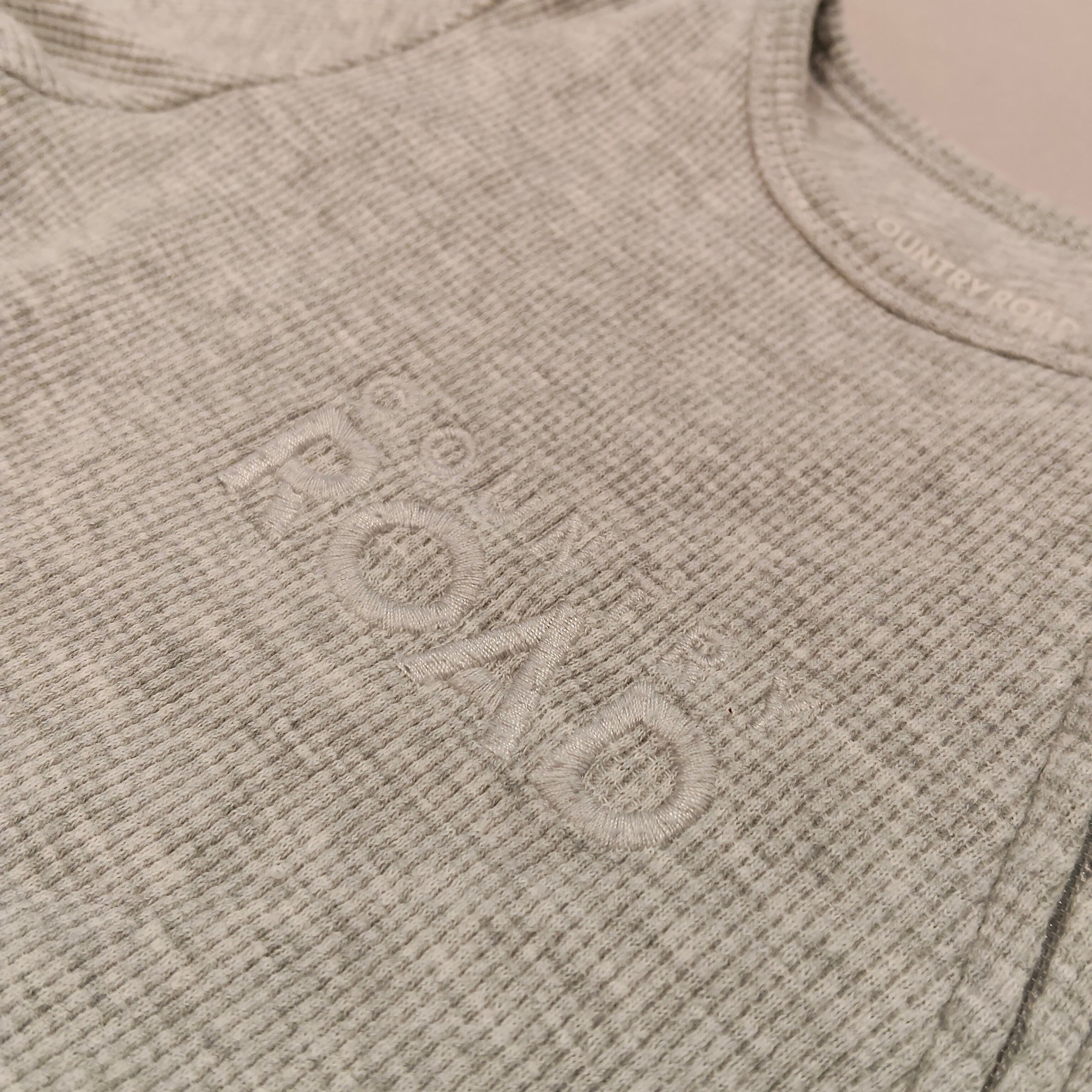 COUNTRY ROAD logo jumpsuit size 12-18m baby organic cotton grey