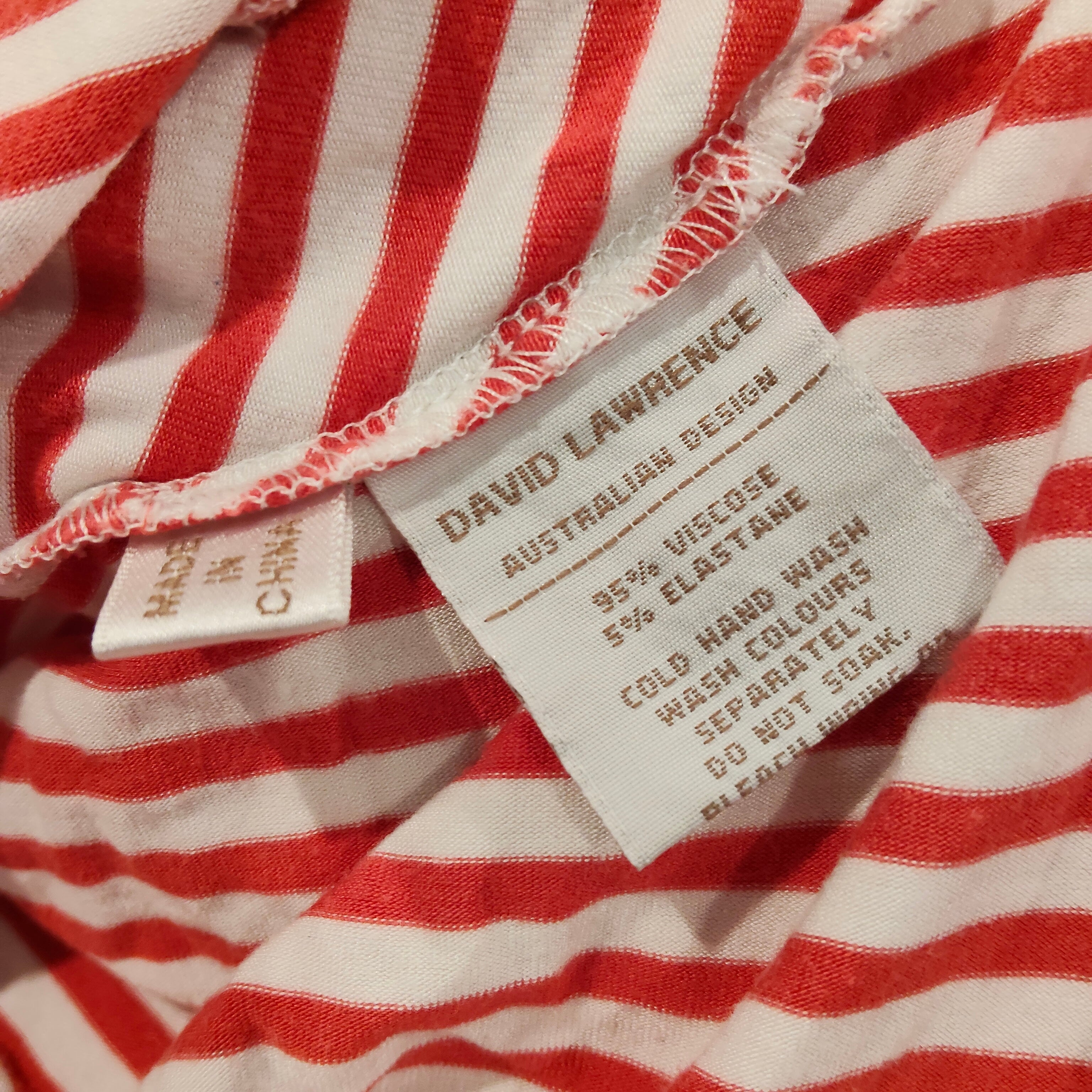 DAVID LAWRENCE top size M Women red stripes