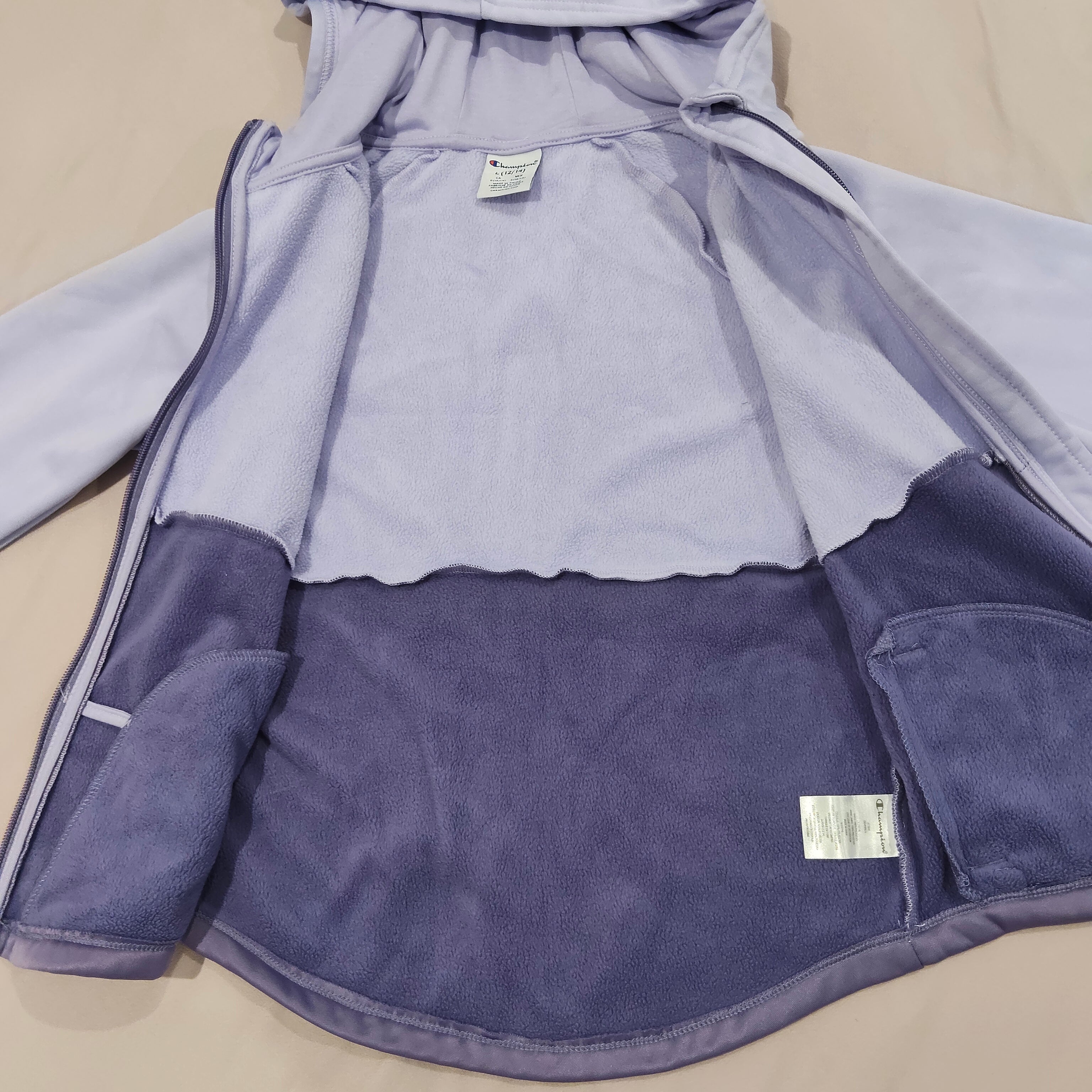 CHAMPION zip hoodie size 12-14y girls purple