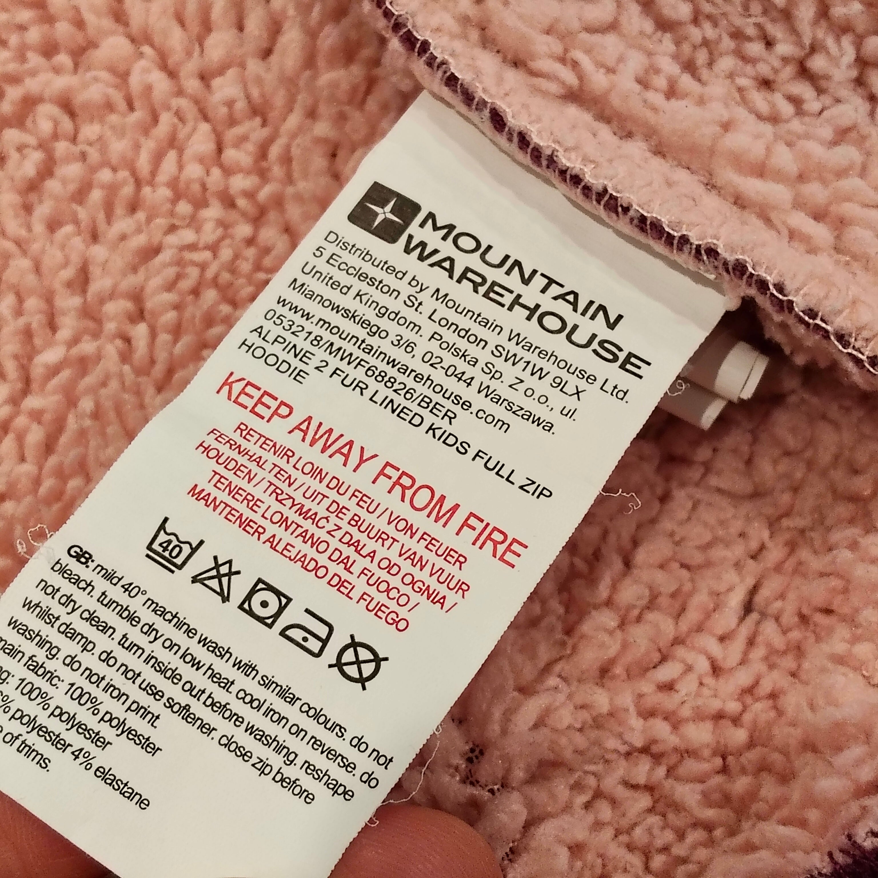 MOUNTAIN WAREHOUSE zip hoodie size 11-12y girls