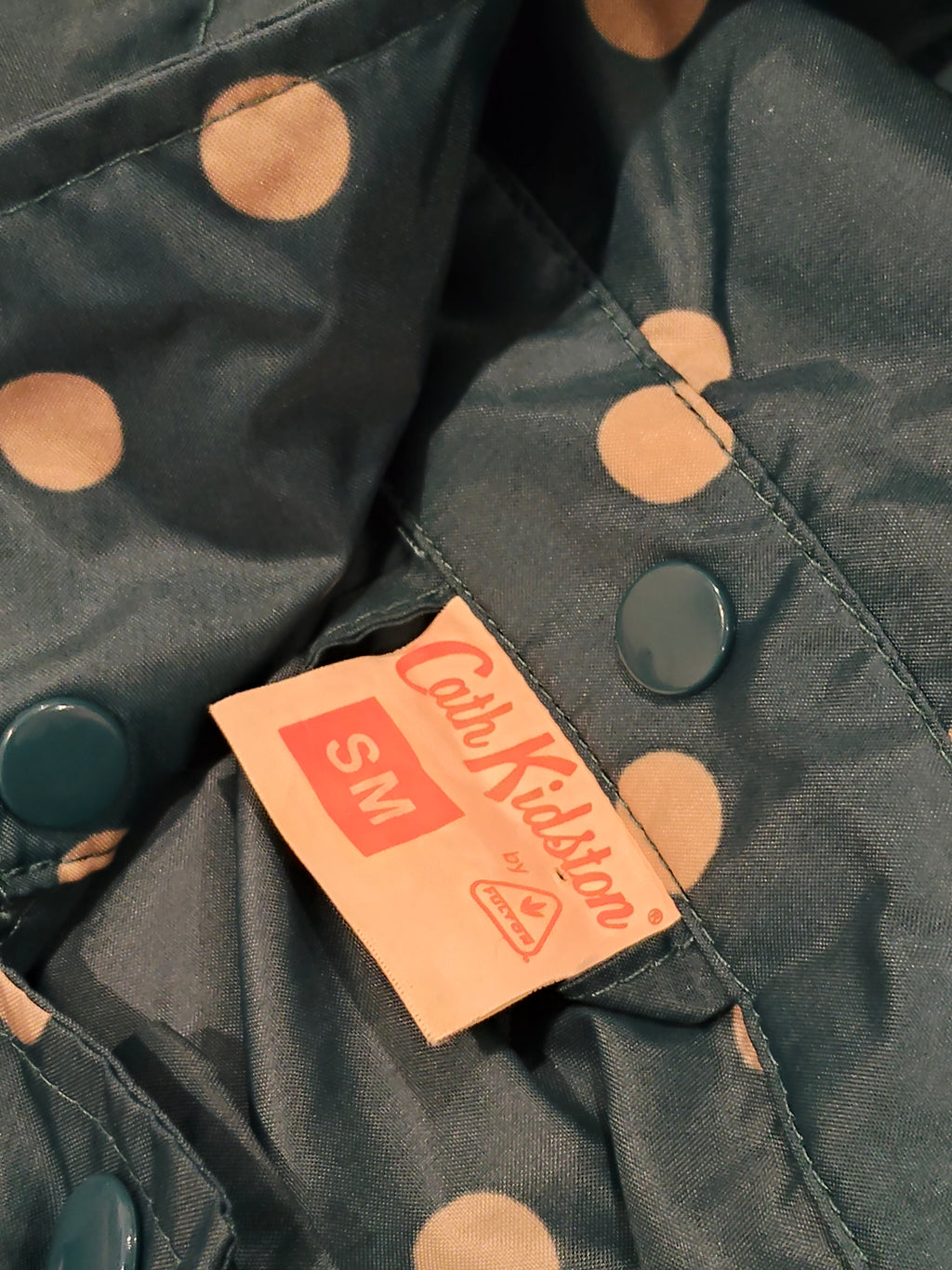 Vintage CATH KIDSTON rain jacket size S-M Women Polka Dot